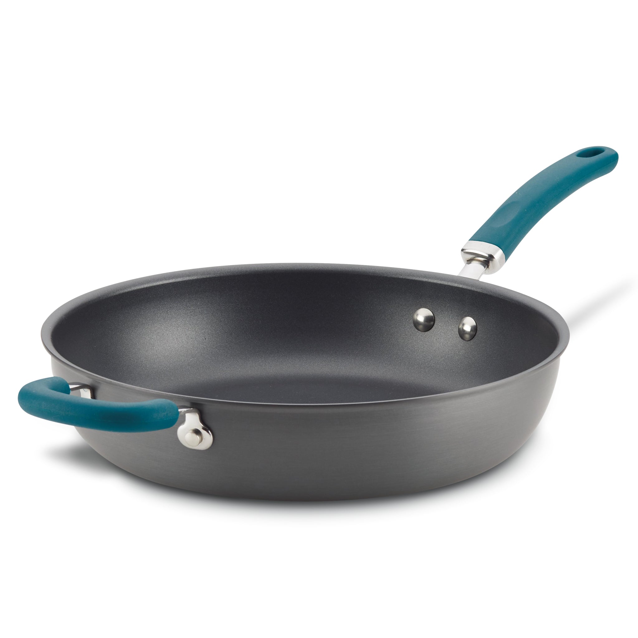 12.5-Inch Anodized Nonstick Induction Deep Frying Pan with Helper Handle